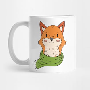 Fox Wearing Green Scarf Mug